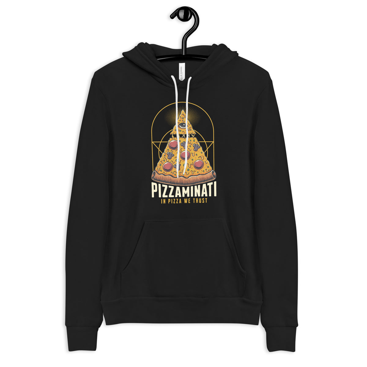 Buy Pizza Illuminati: In Pizza We Trust Graphic Hoodie Sale for a cozy, eye-catching layer made for pizza fans. Limited-time savings await.