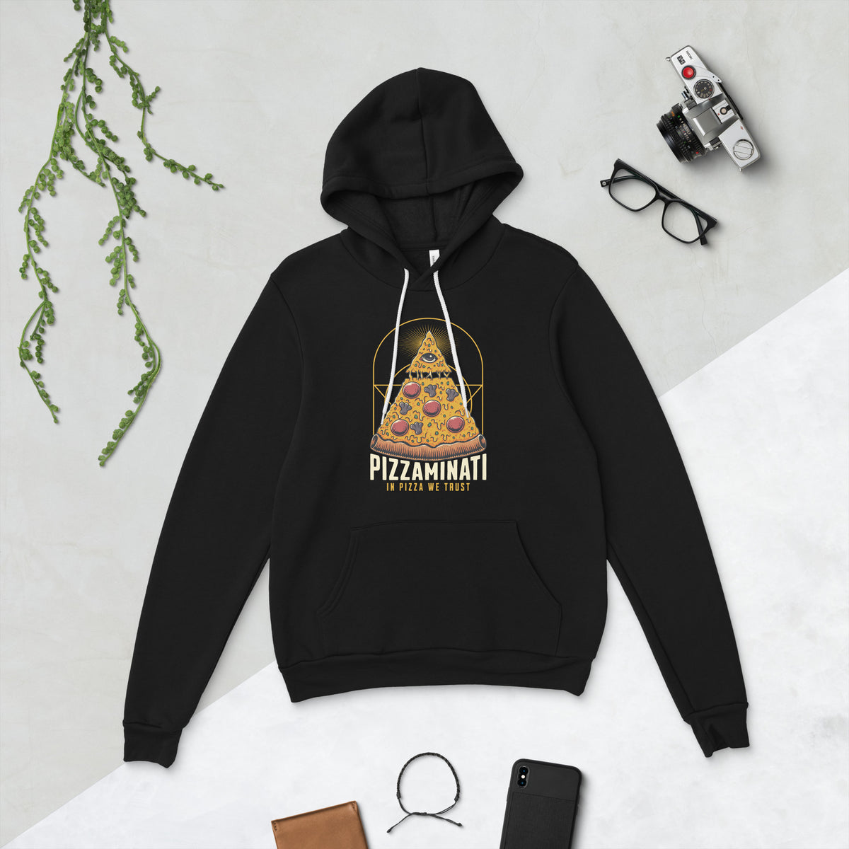 Buy Pizza Illuminati: In Pizza We Trust Graphic Hoodie Sale and show off your love of pizza with a bold graphic hoodie. Grab this deal today.