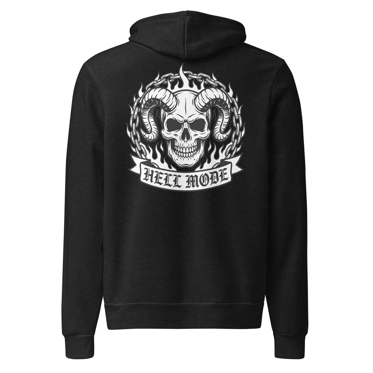 Turn heads in the Bold Skull with Horns and Flames Pullover Hoodie Design—a dramatic wearable art piece with blazing details and attitude.