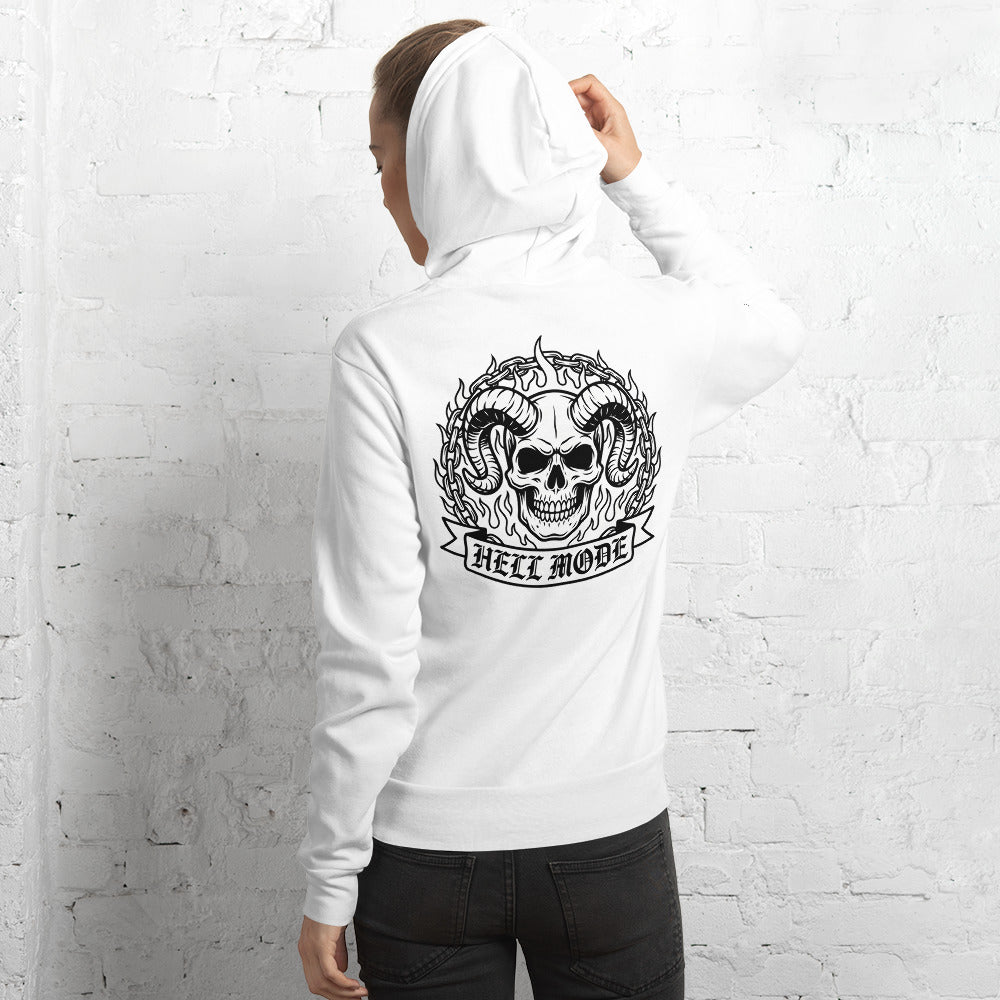 Shop the Bold Skull with Horns and Flames Pullover Hoodie Design, featuring fierce artwork for standout streetwear style and everyday comfort.