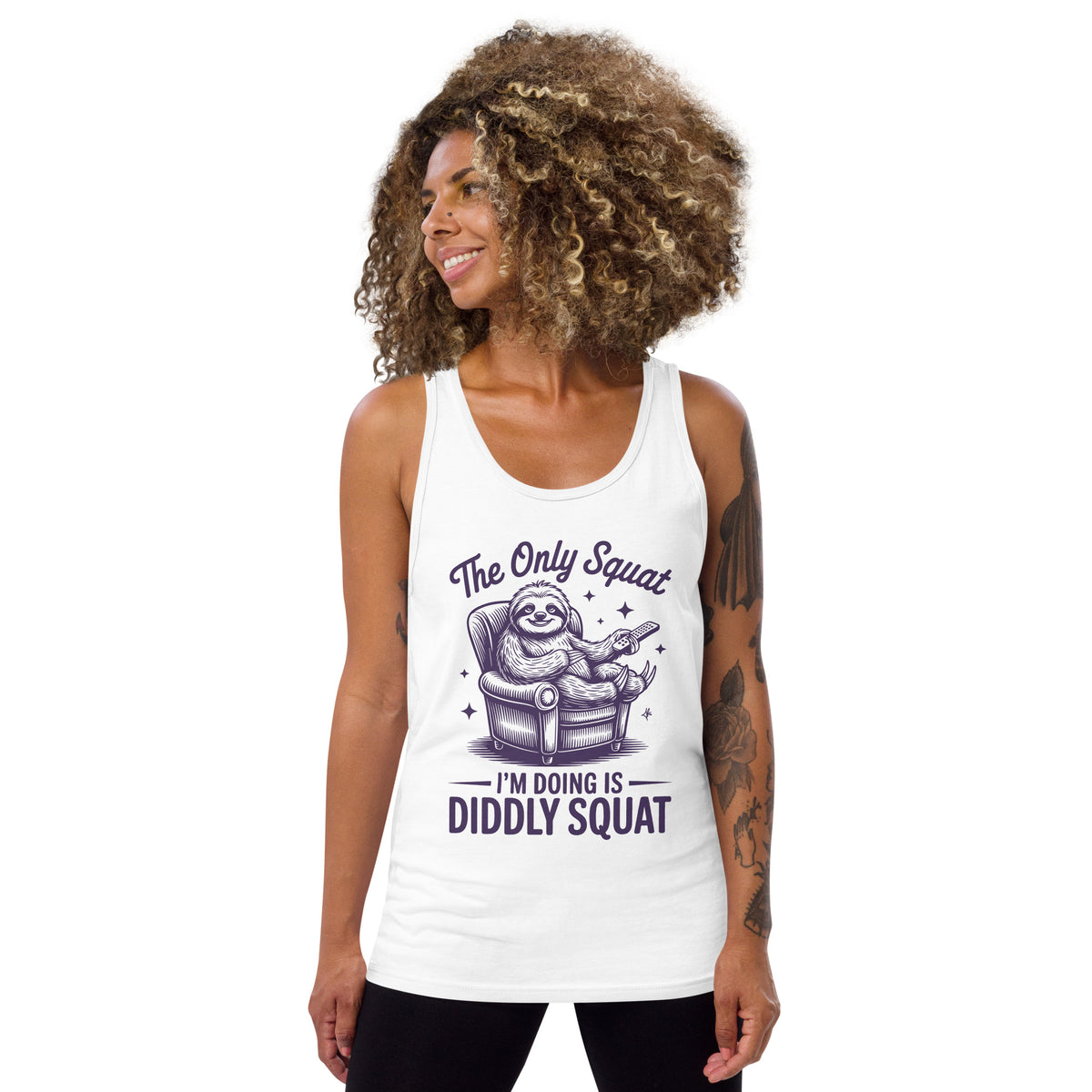 Bring bold humor to every workout in best The Only Squat Diddy Squat Funny Gym Tank Top Sale—a fun statement piece for gym days and lifting fans.